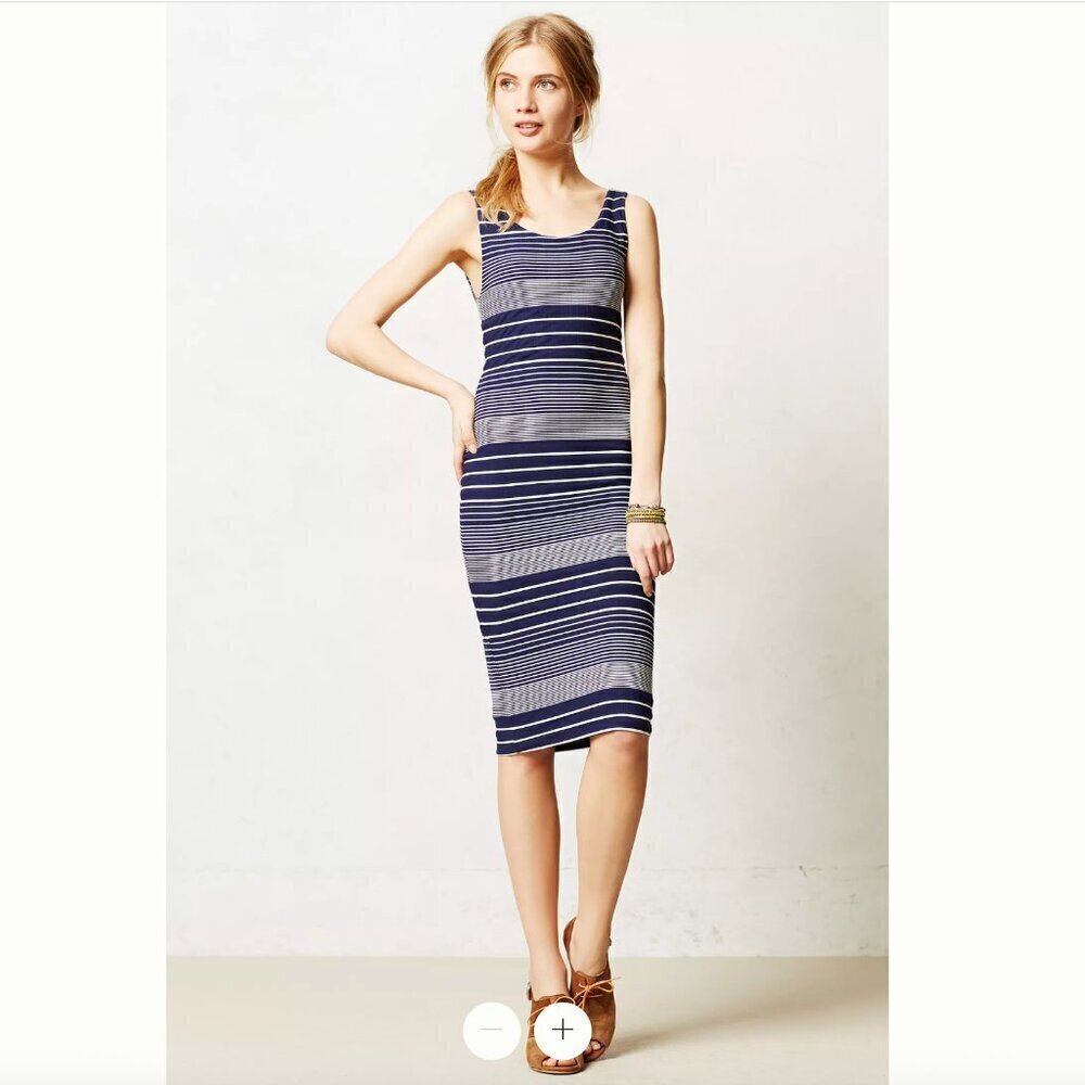 MAEVE Anthropologie Edisto striped midi dress sz XS